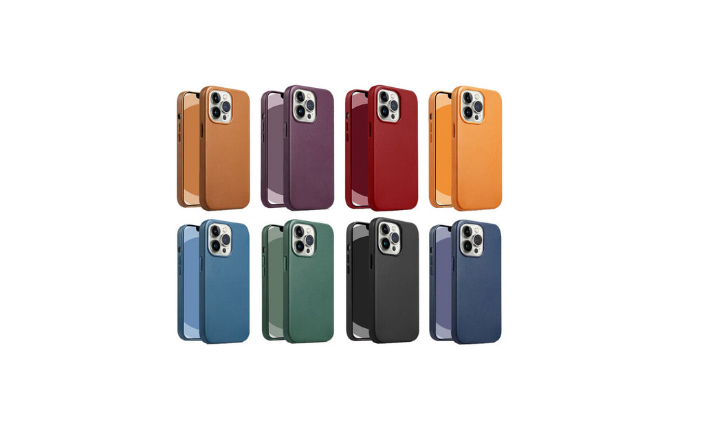 Farbiges Leder - iPhone 14 Plus Handyhülle