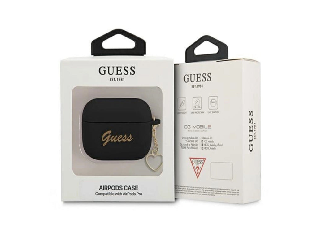Guess Abdeckung kompatible mit Air Pods Pro schwarz Charm Heart Kollektion