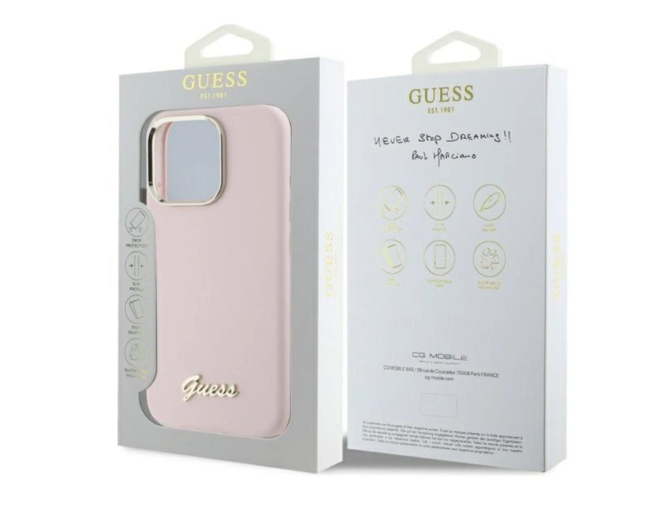 Guess Handyhülle Silikon Script Metal Logo Kollektion- iPhone 16 Pro