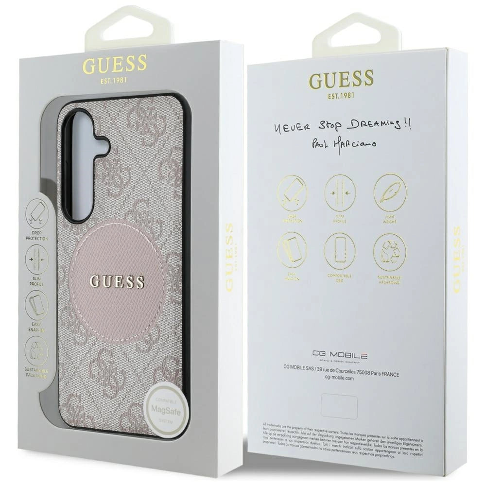 Guess Handyhülle 4G Round Patch Classic Logo MagSafe Kollektion - Samsung Galaxy S25 Plus