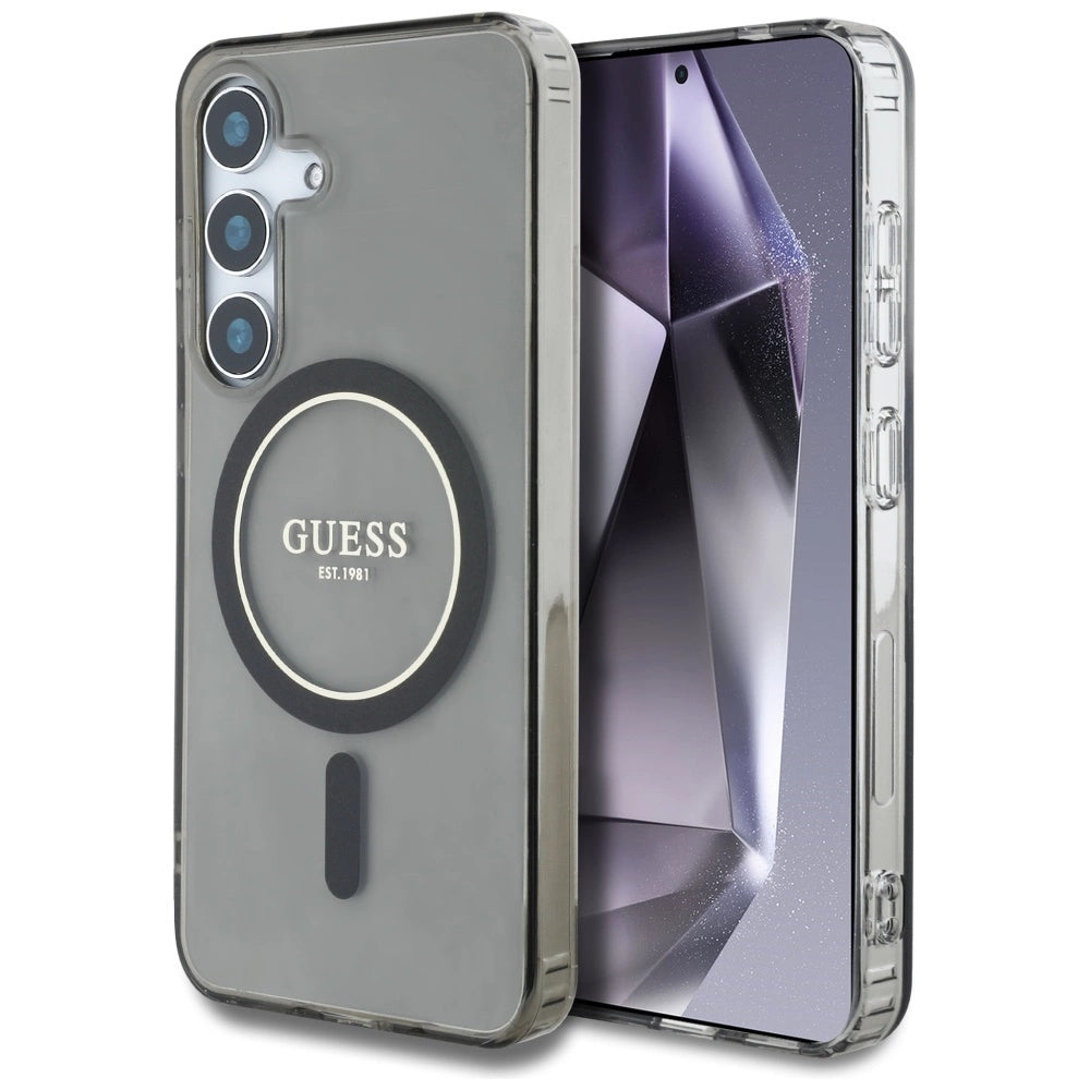 Guess Handyhülle Glitter Circle Classic Logo MagSafe Kollektion - Samsung Galaxy S25