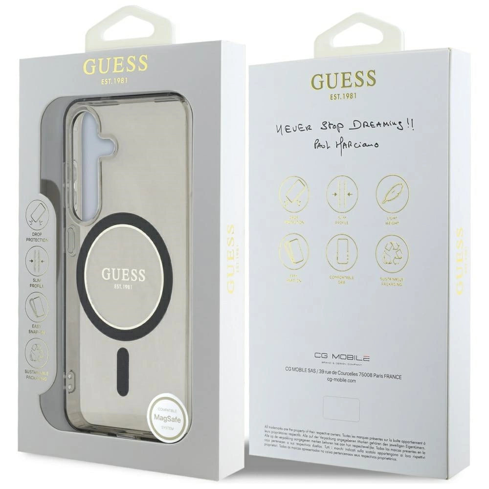 Guess Handyhülle Glitter Circle Classic Logo MagSafe Kollektion - Samsung Galaxy S25