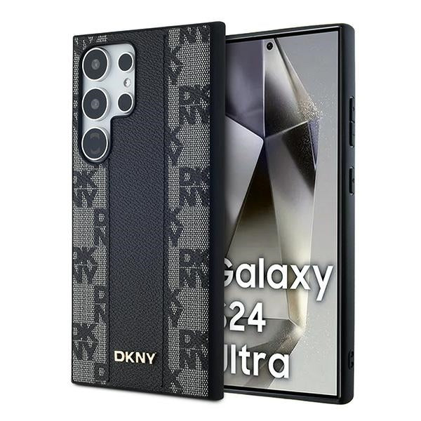 DKNY Handyhülle Leder-MagSafe mit kariertem Monomuster - Samsung Galaxy S24 Ultra