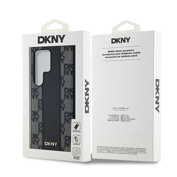 DKNY Handyhülle Leder-MagSafe mit kariertem Monomuster - Samsung Galaxy S24 Ultra