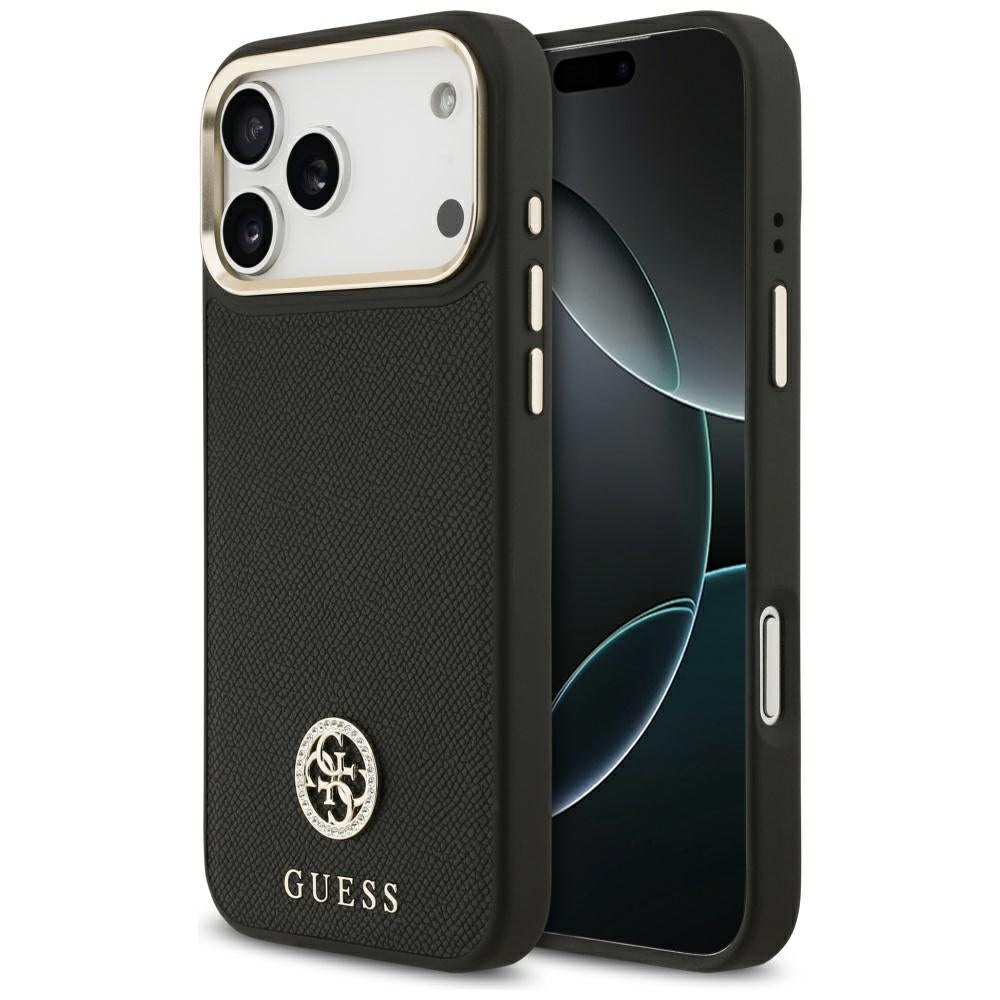 Guess Handyhülle Grained Strass Logo MagSafe - iPhone 17 Pro Max