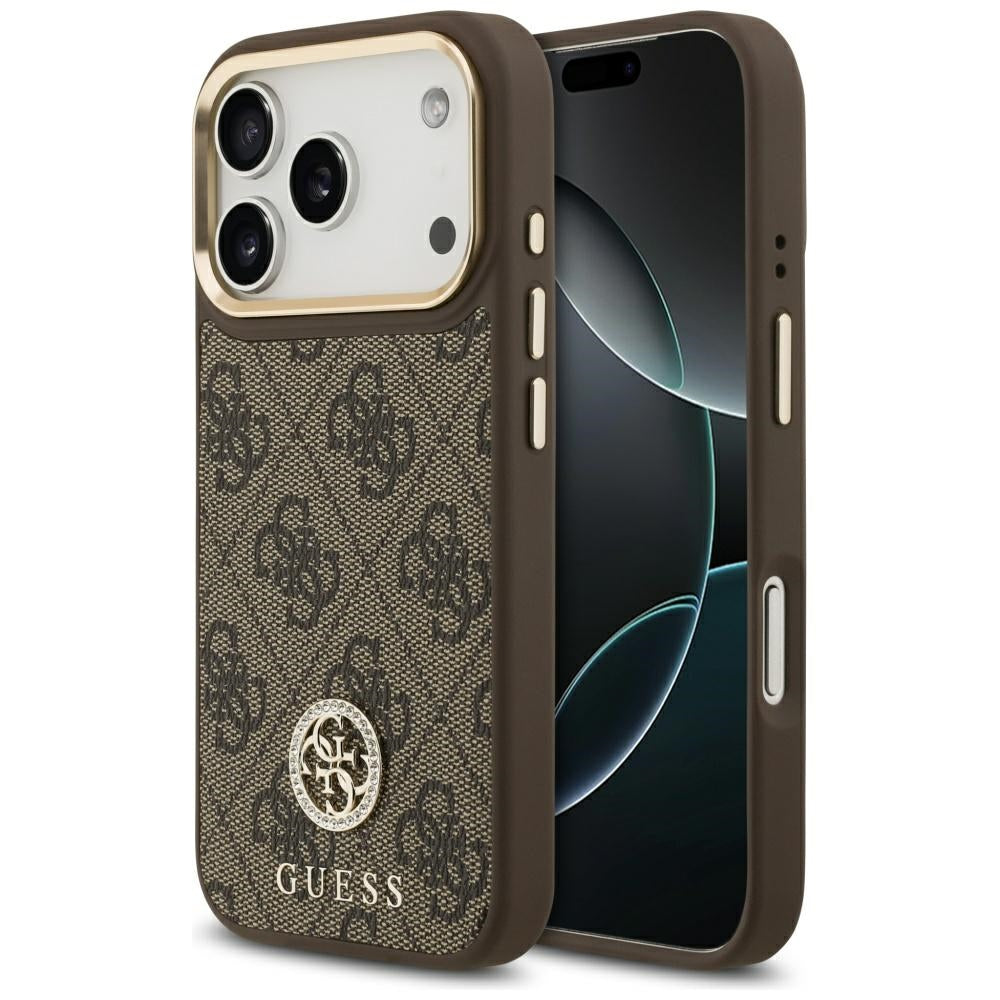 Guess Handyhülle Grained Strass Logo MagSafe - iPhone 17 Pro