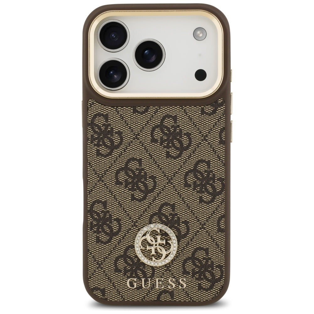Guess Handyhülle Grained Strass Logo MagSafe - iPhone 17 Pro