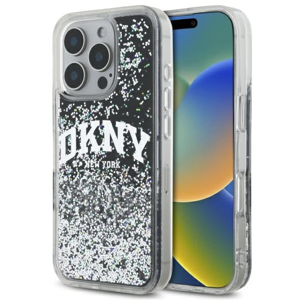 DKNY Handyhülle Liquid Glitter Big Logo - iPhone 16 Pro Max