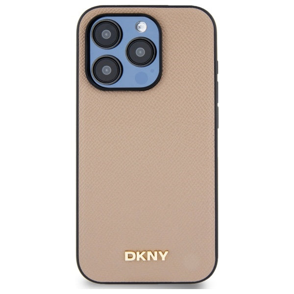 DKNY Handyhülle MagSafe mit genarbtem Metalllogo –  iPhone 15 Pro Max