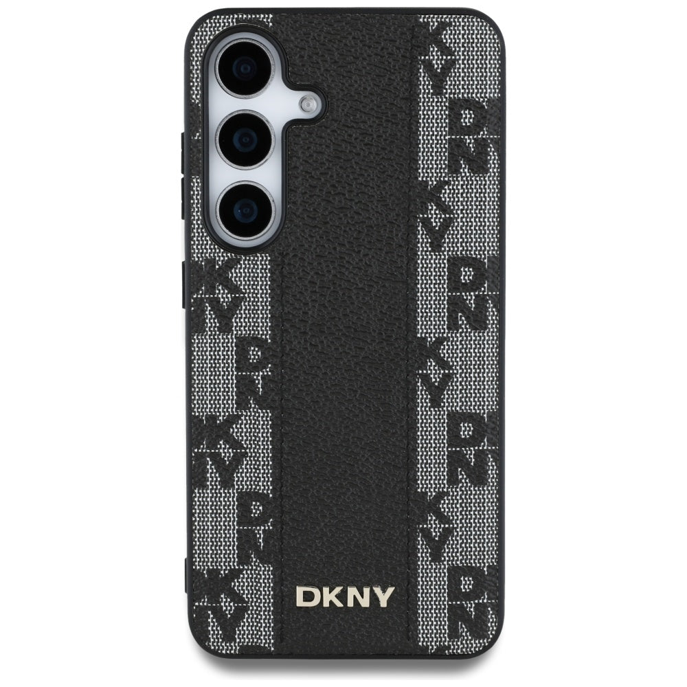 DKNY Handyhülle Leder-MagSafe mit kariertem Monomuster - Samsung Galaxy S25
