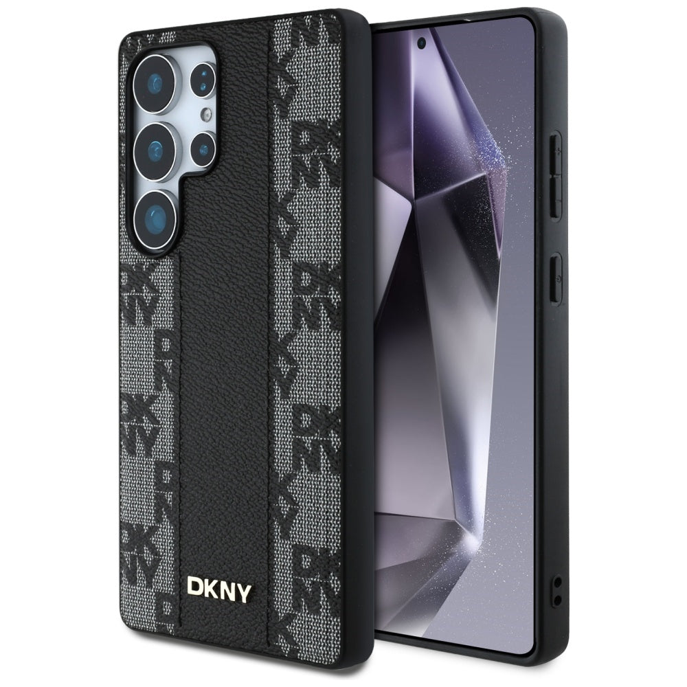 DKNY Handyhülle Leder-MagSafe mit kariertem Monomuster - Samsung Galaxy S25 Ultra