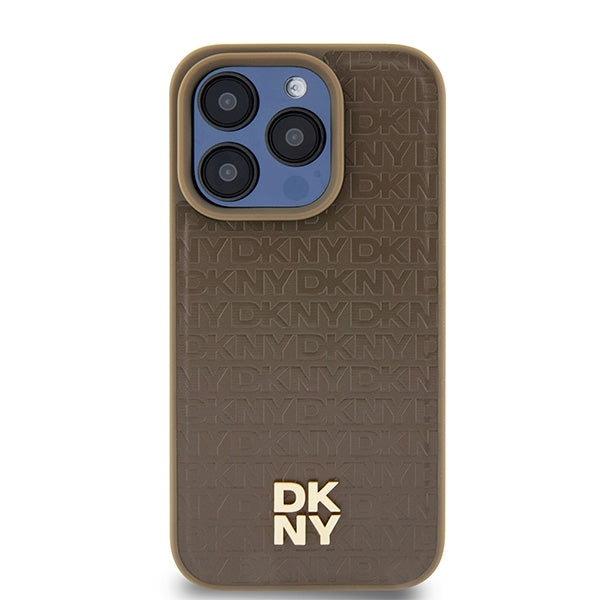 DKNY Handyhülle MagSafe mit Monogrammmuster und Metalllogo - iPhone 14 Pro