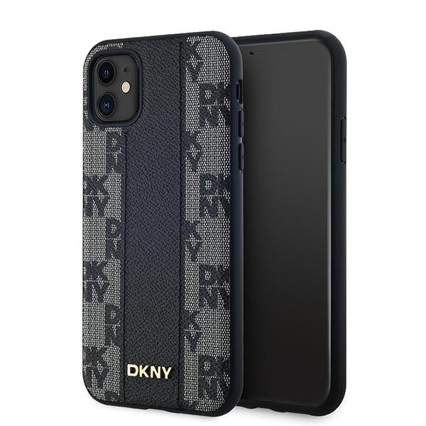 DKNY Handyhülle Leder-MagSafe mit kariertem Monomuster - iPhone 11