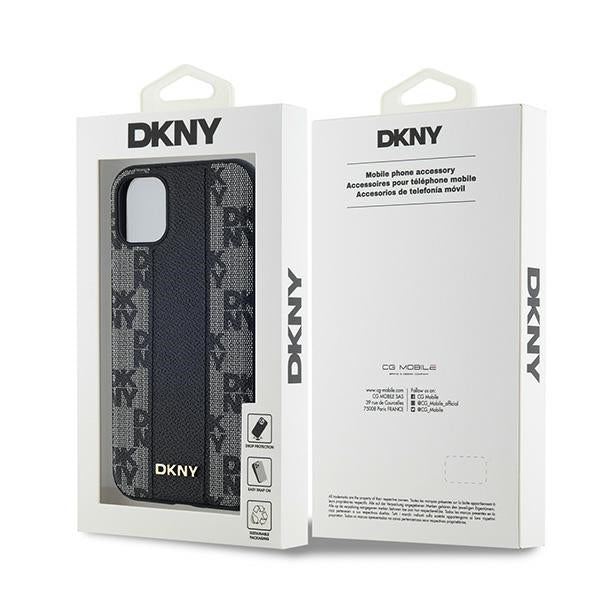 DKNY Handyhülle Leder-MagSafe mit kariertem Monomuster - iPhone 11