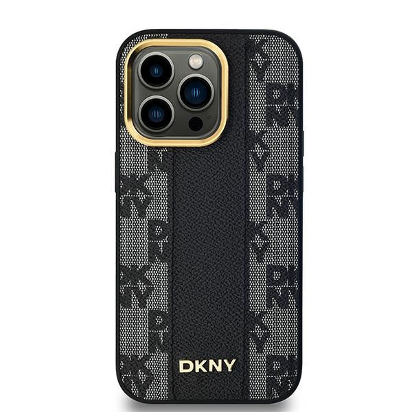 DKNY Handyhülle Leder-MagSafe mit kariertem Monomuster - iPhone 14 Pro