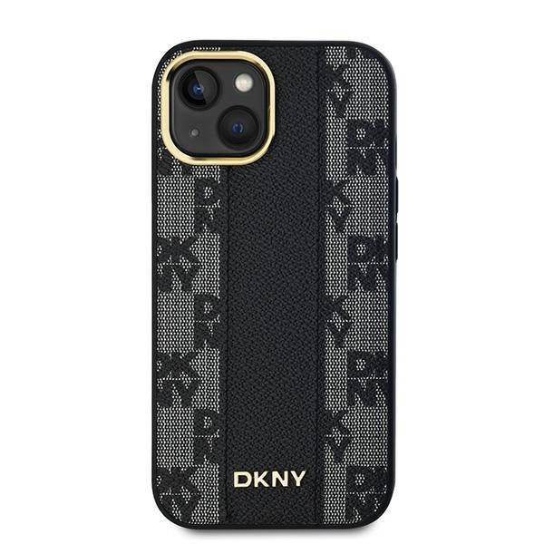 DKNY Handyhülle Leder-MagSafe mit kariertem Monomuster - iPhone 15
