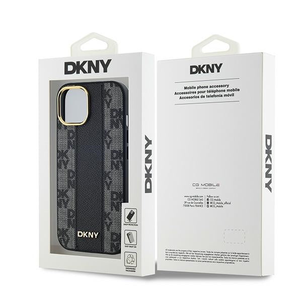 DKNY Handyhülle Leder-MagSafe mit kariertem Monomuster - iPhone 13