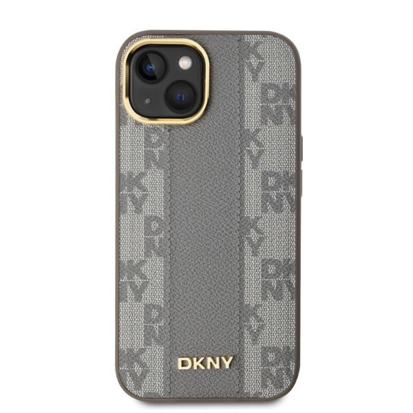 DKNY Handyhülle Leder-MagSafe mit kariertem Monomuster - iPhone 14