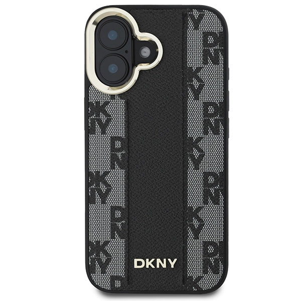 DKNY Handyhülle Leder-MagSafe mit kariertem Monomuster - iPhone 16