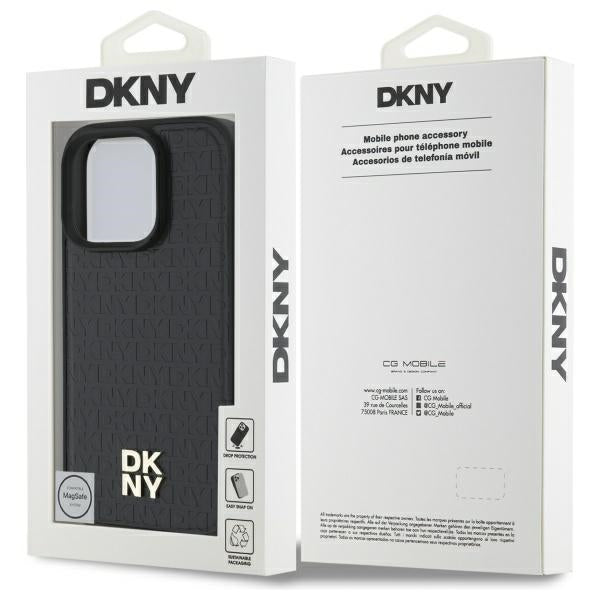 DKNY Handyhülle MagSafe mit Monogrammmuster und Metalllogo - iPhone 16 Pro Max