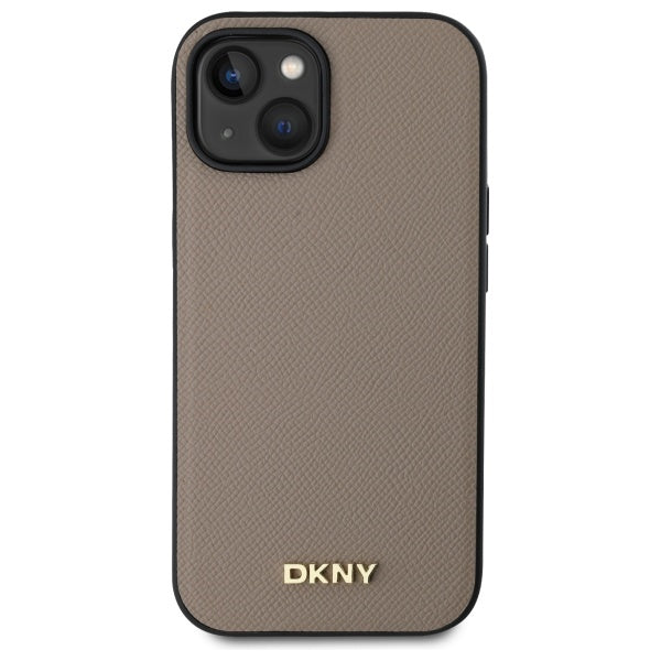 DKNY Handyhülle MagSafe mit genarbtem Metalllogo –  iPhone 15