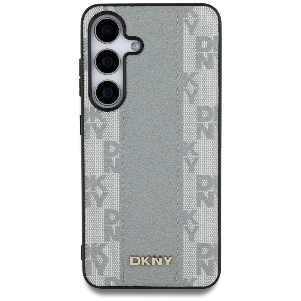 DKNY Handyhülle Leder-MagSafe mit kariertem Monomuster - Samsung Galaxy S25
