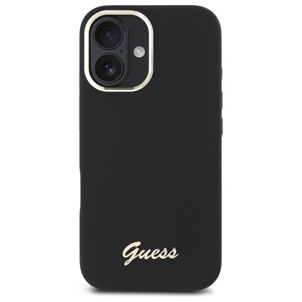 Guess Handyhülle Silikon Script Metal Logo Kollektion- iPhone 16 Plus