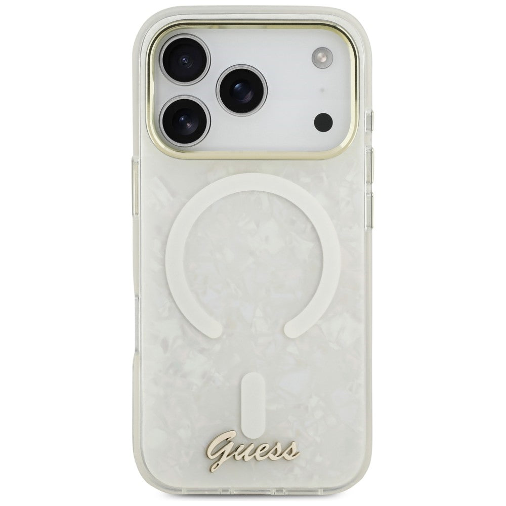 Guess Handyhülle IML Script Metal MagSafe Kollektion - iPhone 17 Pro Max