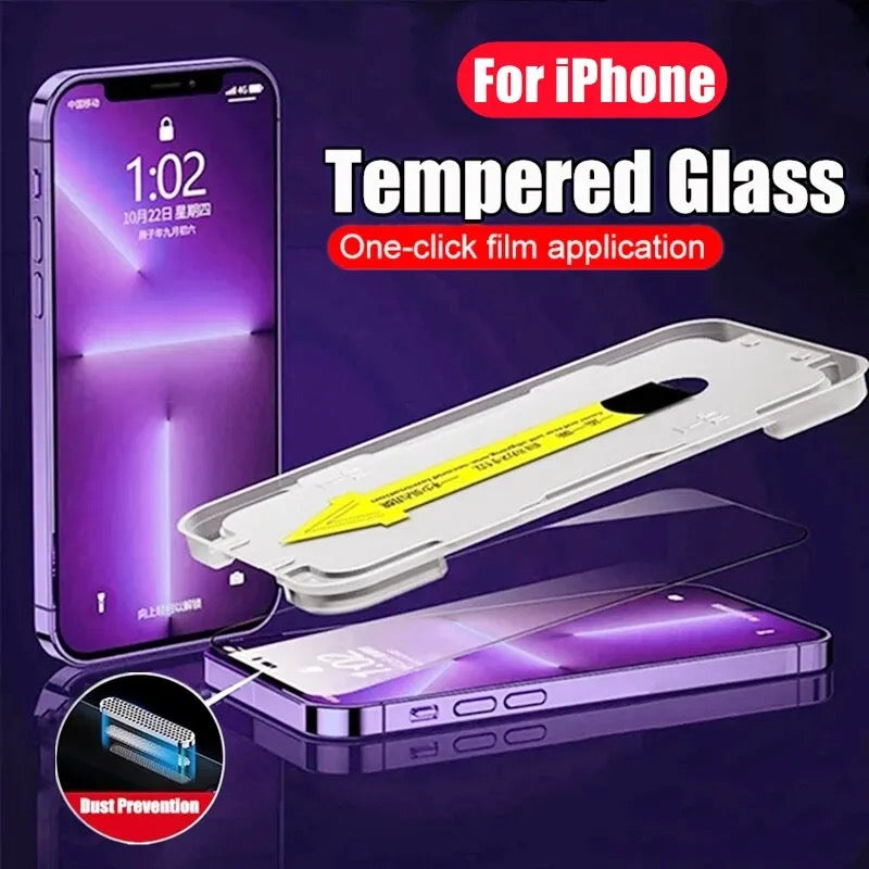 Easy Fit Full Screen Privacy Tempered Glass mit Montageständer
