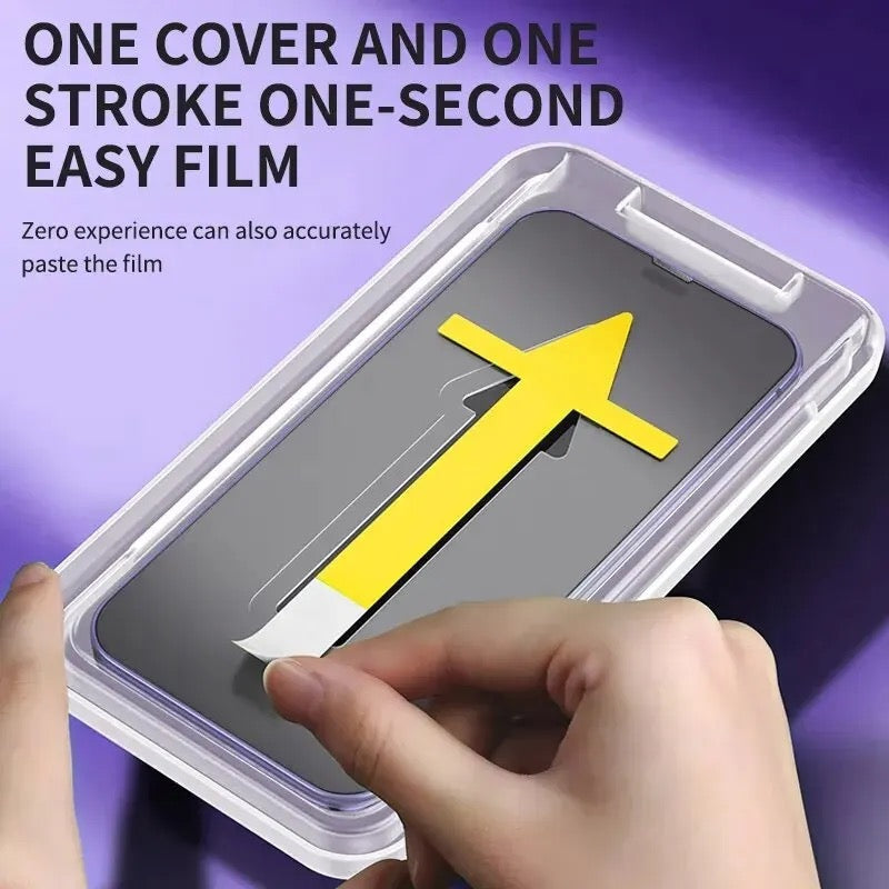 Easy Fit Full Screen Privacy Tempered Glass mit Montageständer