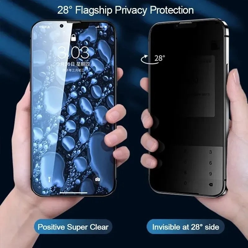Easy Fit Full Screen Privacy Tempered Glass mit Montageständer